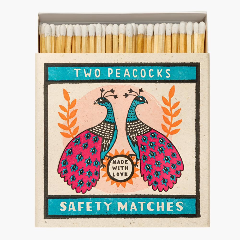 Archivist Gallery Safety Matches - Two Peacocks