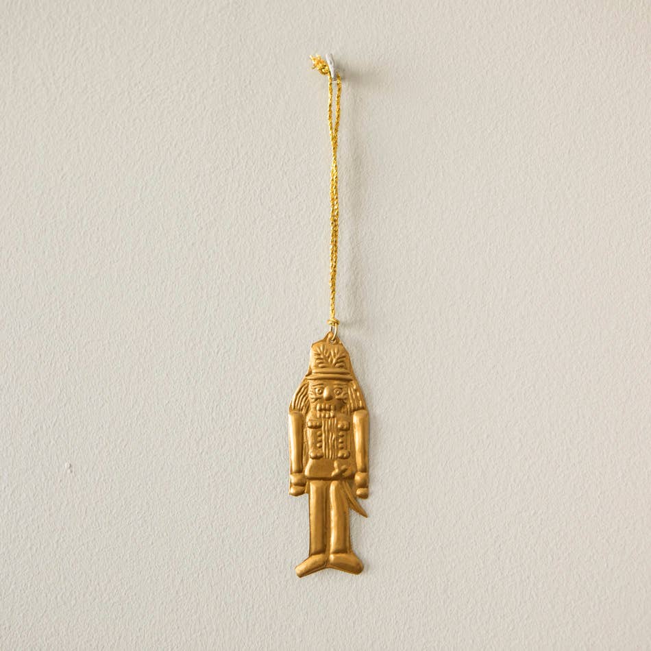 Nutcracker Brass Christmas Ornament