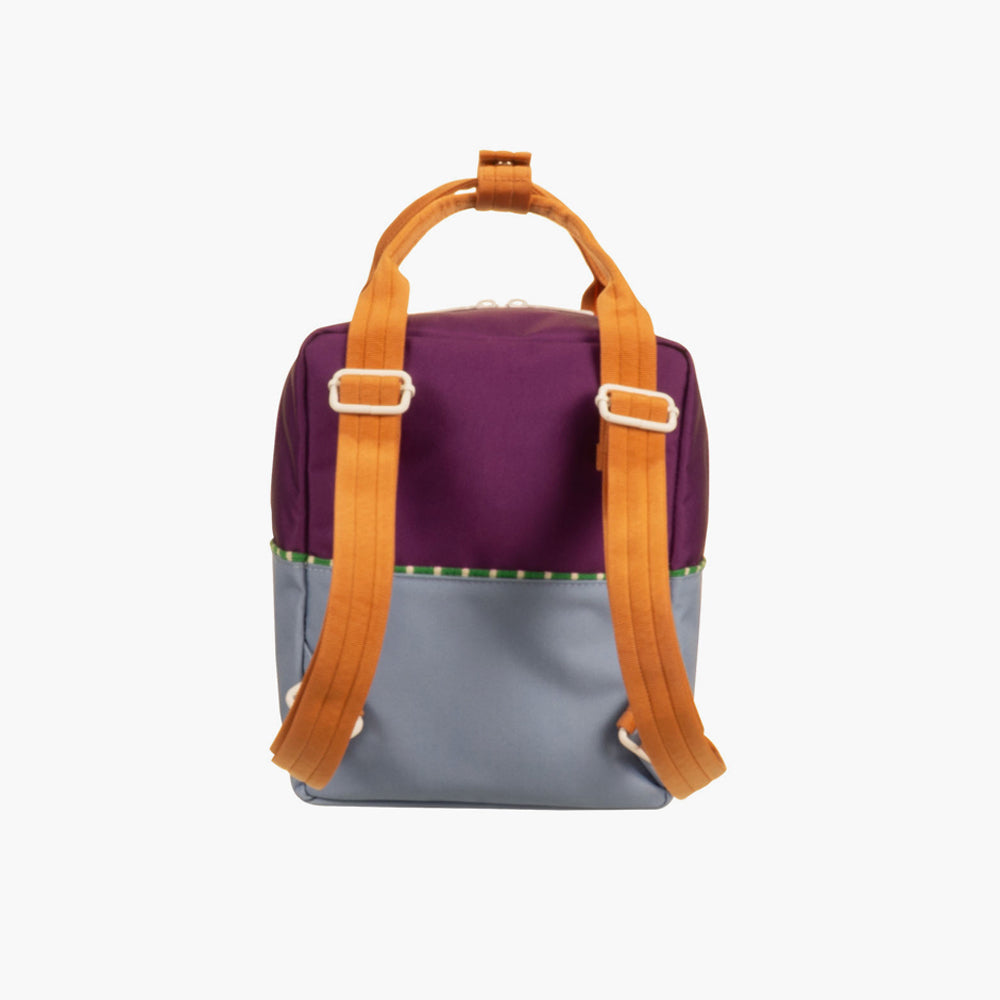 Small Color Block Backpack - Purple + Light Blue