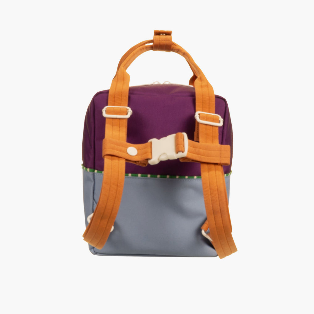 Small Color Block Backpack - Purple + Light Blue