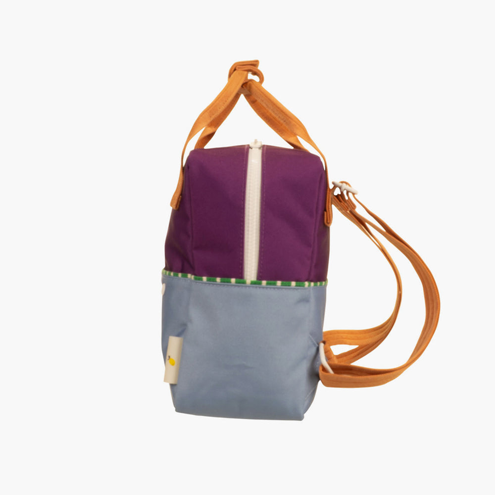 Small Color Block Backpack - Purple + Light Blue