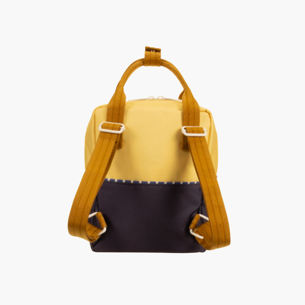 Small Color Block Backpack - Lemon + Navy