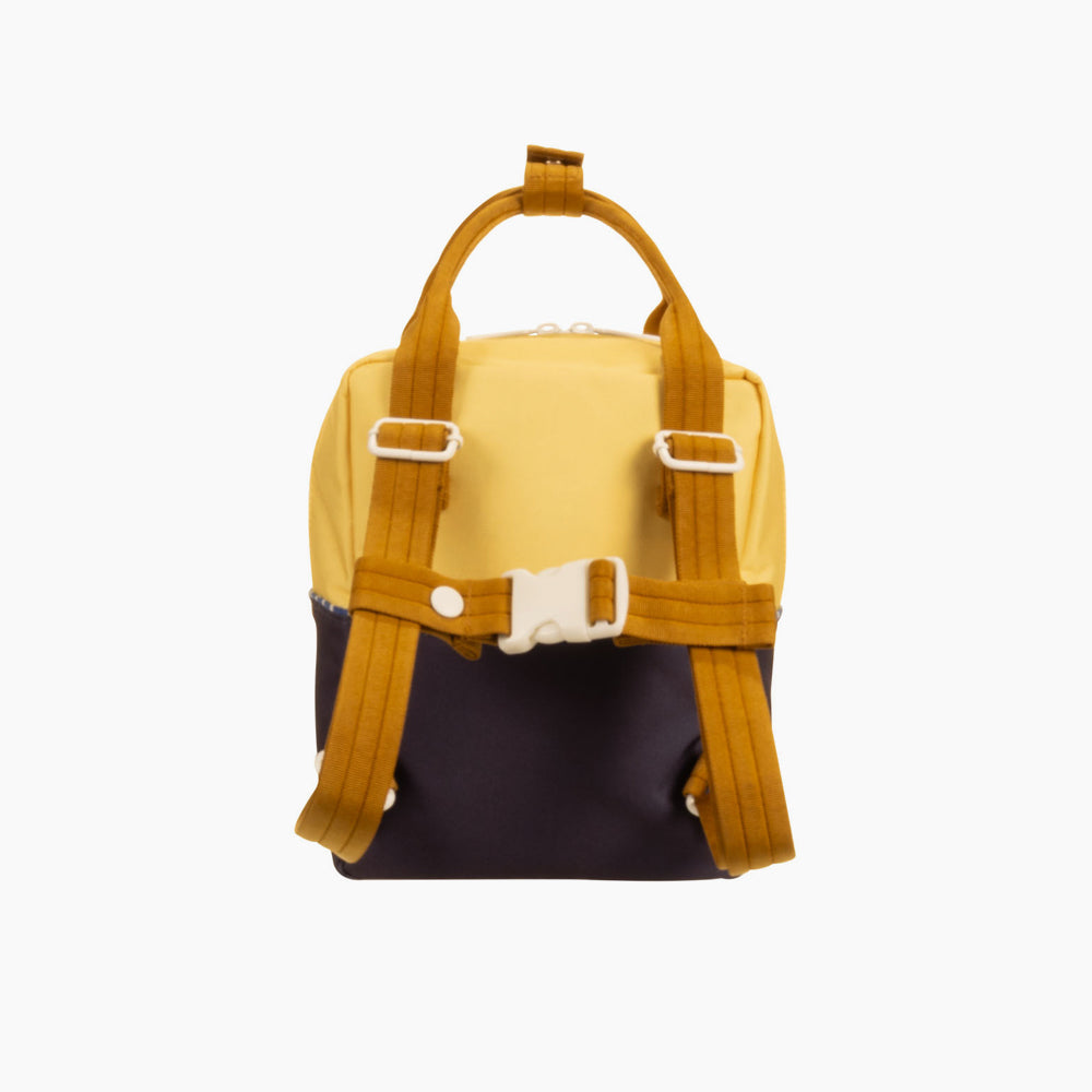 Small Color Block Backpack - Lemon + Navy