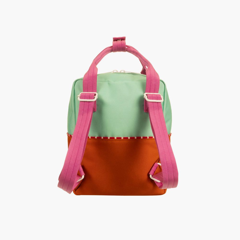 Sticky Lemon Small Color Block Backpack - Mint + Orange