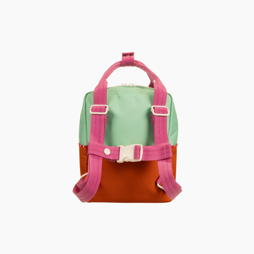 Small Color Block Backpack - Mint + Orange