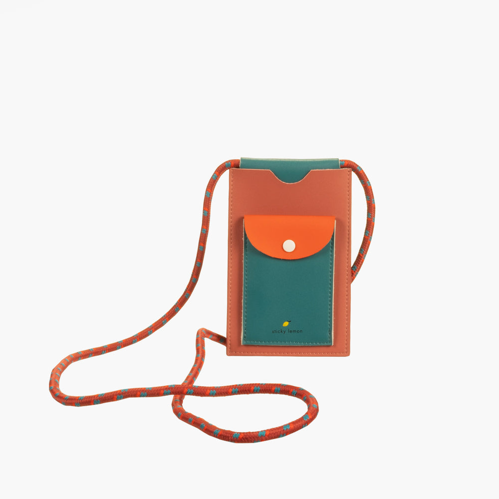 Sticky Lemon Phone Pouch - Orange + Green