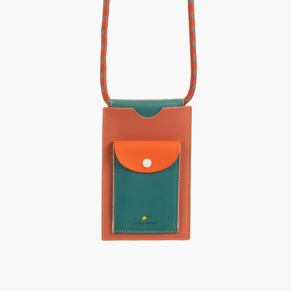 Sticky Lemon Phone Pouch - Orange + Green