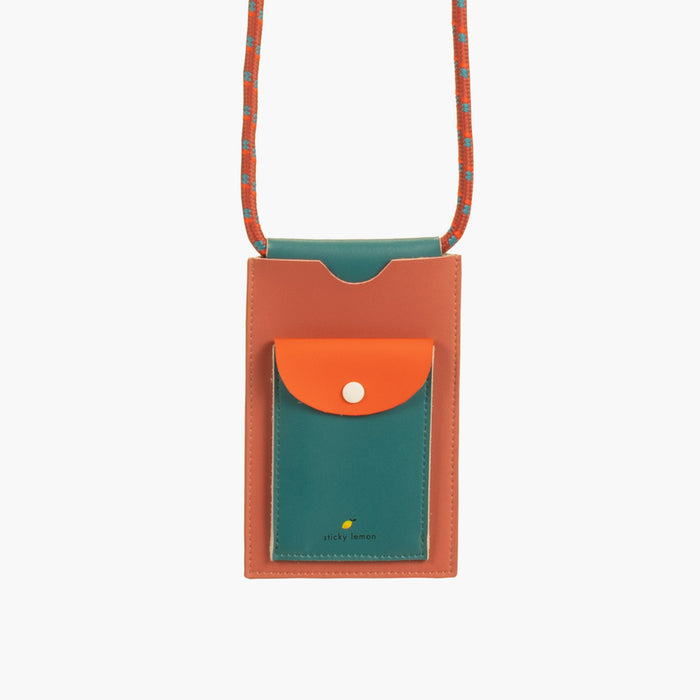 Sticky Lemon Phone Pouch - Orange + Green