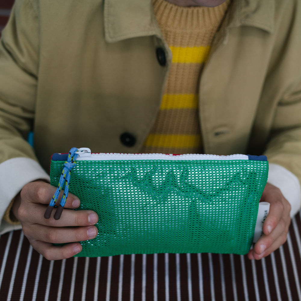 Sticky Lemon Mesh Green Pencil Case