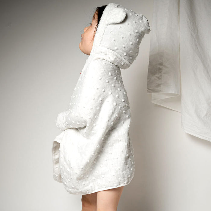 KONTEX Natural Dots Organic Cotton Hooded Bath Towel - Ivory