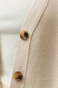 LISA YANG Kellie Oversized Organic Cashmere Cardigan in Sand