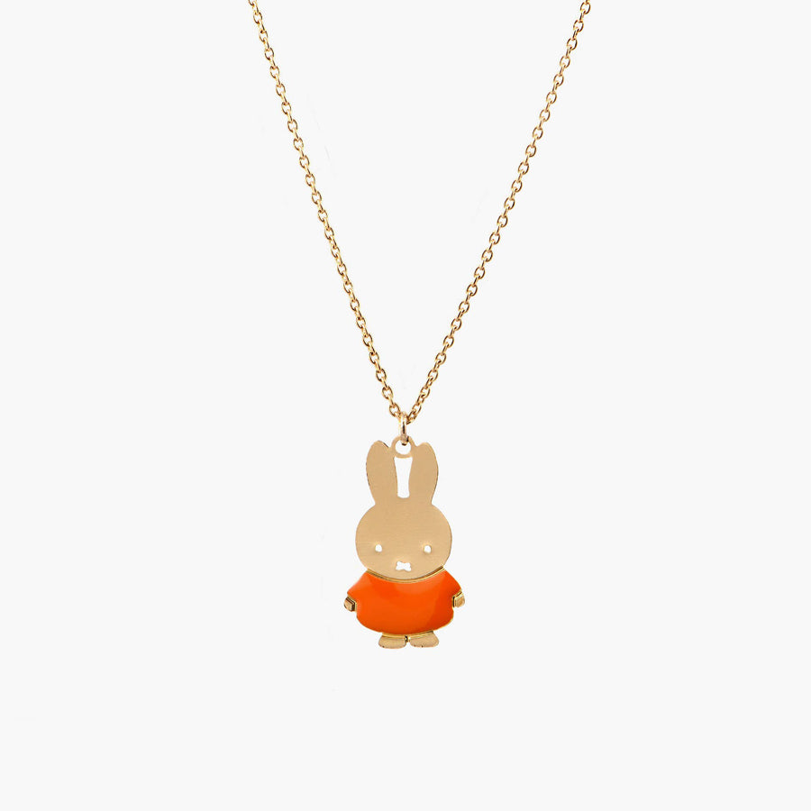 Miffy Orange Enamel Bunny Necklace