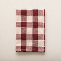 Burgundy Check Woven Cotton Napkin - 45 x 45 cm