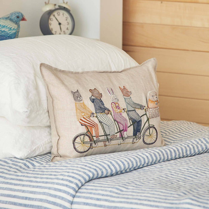 Coral & Tusk - Tandem Bike Pocket Linen Cushion