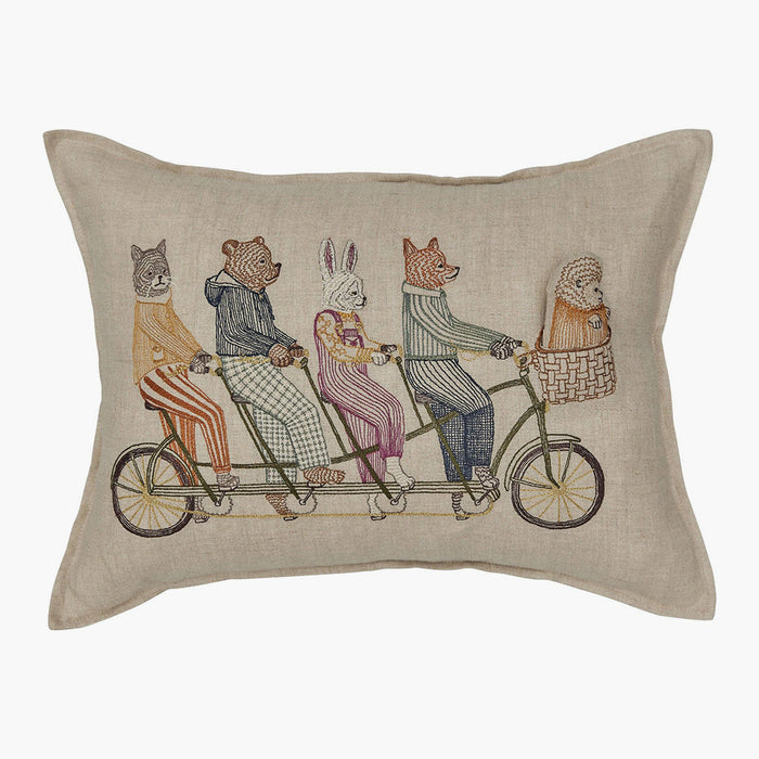 Coral & Tusk - Tandem Bike Pocket Linen Cushion