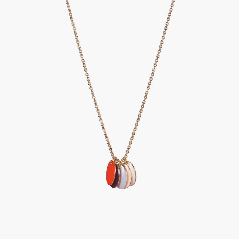 BROOKLYN Multicoloured Enamel Charm Necklace