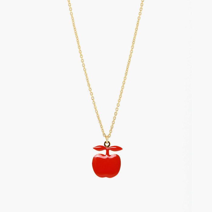 Titlee AMELIA Poppy Red Enamel Apple Necklace for Children