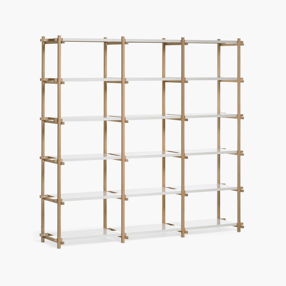 HAY Woody High Shelf - Oak Frame & White Steel Shelves