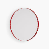 HAY Arcs Round Red Mirror with scalloped edge.