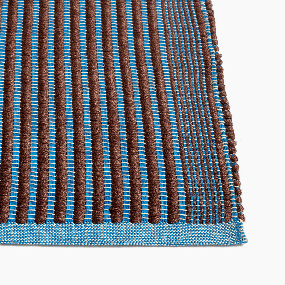 HAY Tapis Jute & Cotton Rug - Chestnut & Blue - 80 x 200 cm