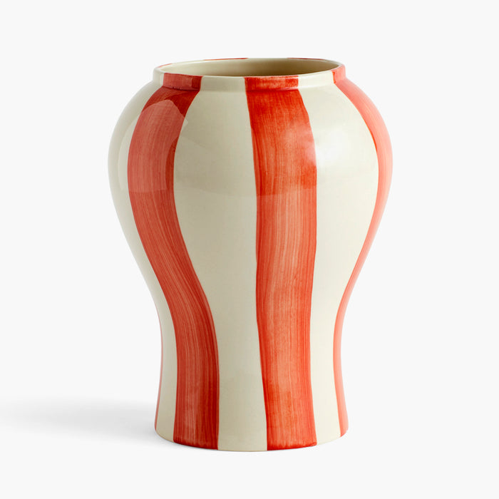 HAY Sobremesa Red Stripe Porcelain Vase