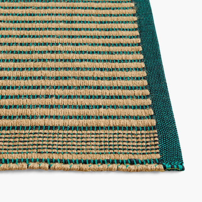 HAY Tapis Jute & Cotton Green/Black Mat - 60 x 95 cm