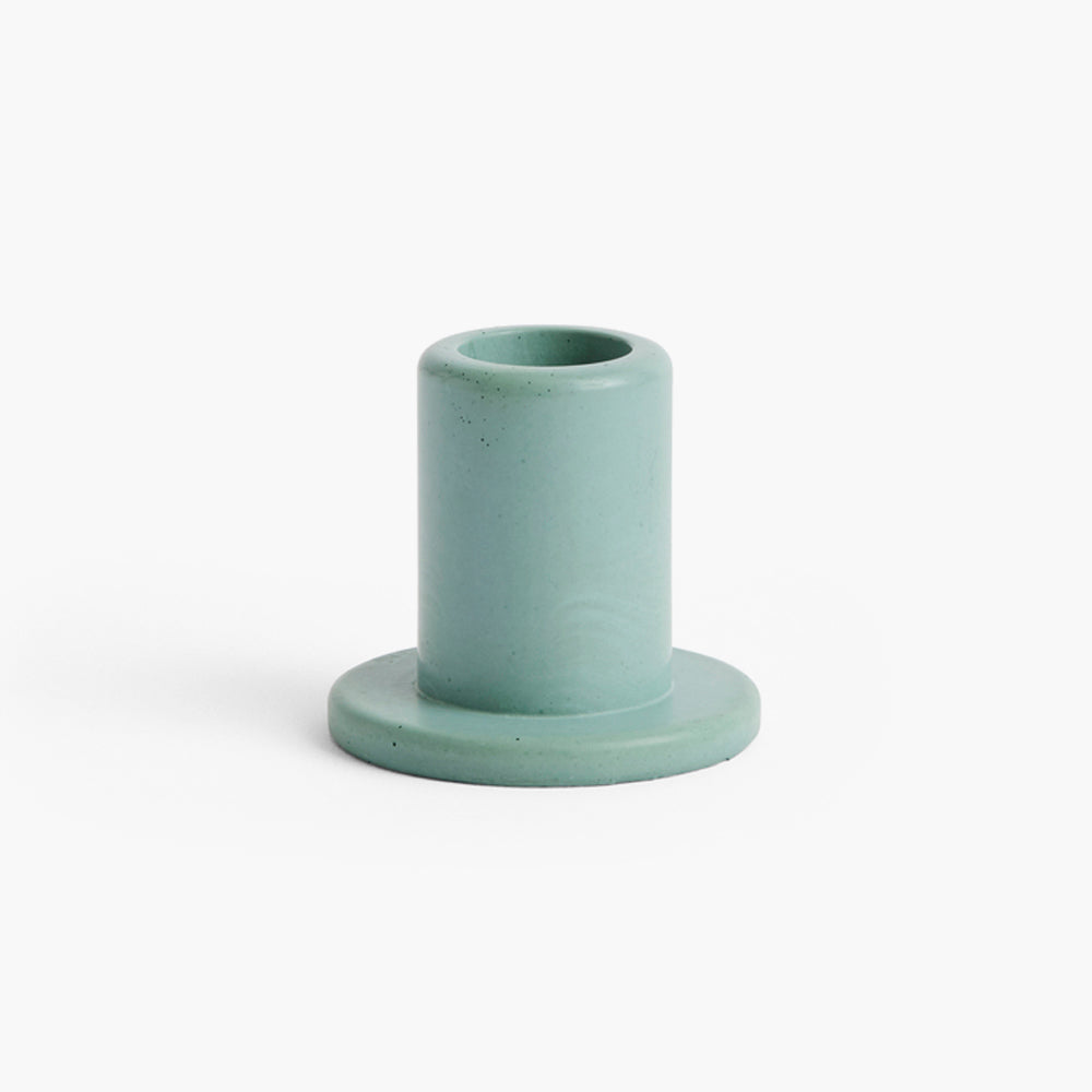 HAY Tube Candleholder Concrete - Emerald Green