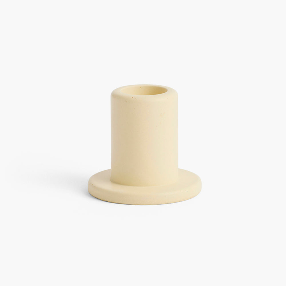 HAY Tube Candleholder Concrete - Light Yellow