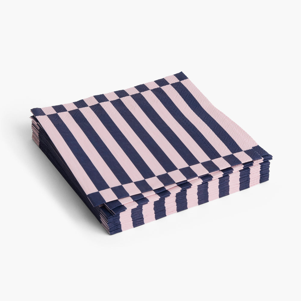 HAY Pillar Stripe Pattern Paper Dinner Napkins - Set of 20