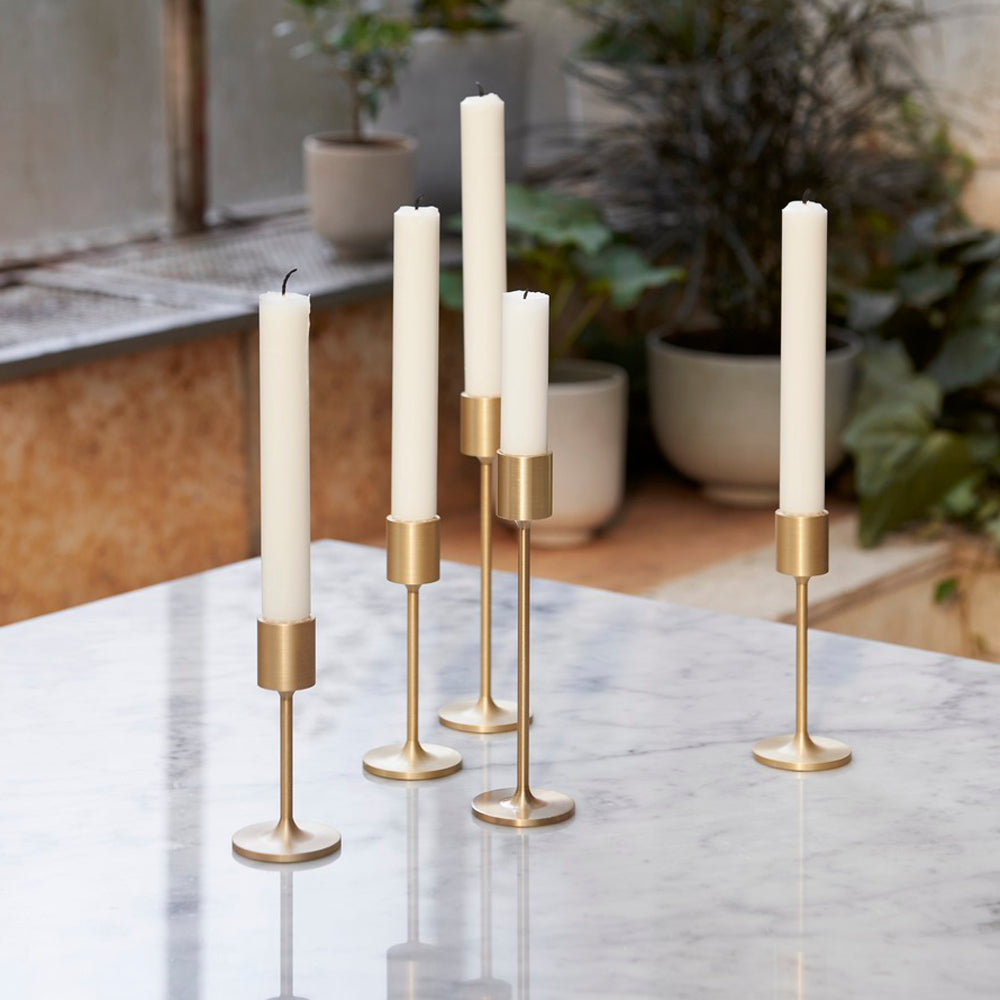 &Tradition Collect Brushed Brass Candleholders