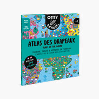 OMY SCHOOL - Atlas of Flags Sticker Poster