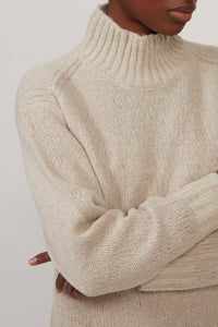 HARTFORD Light Grey Alpaca Wool Turtleneck Sweater