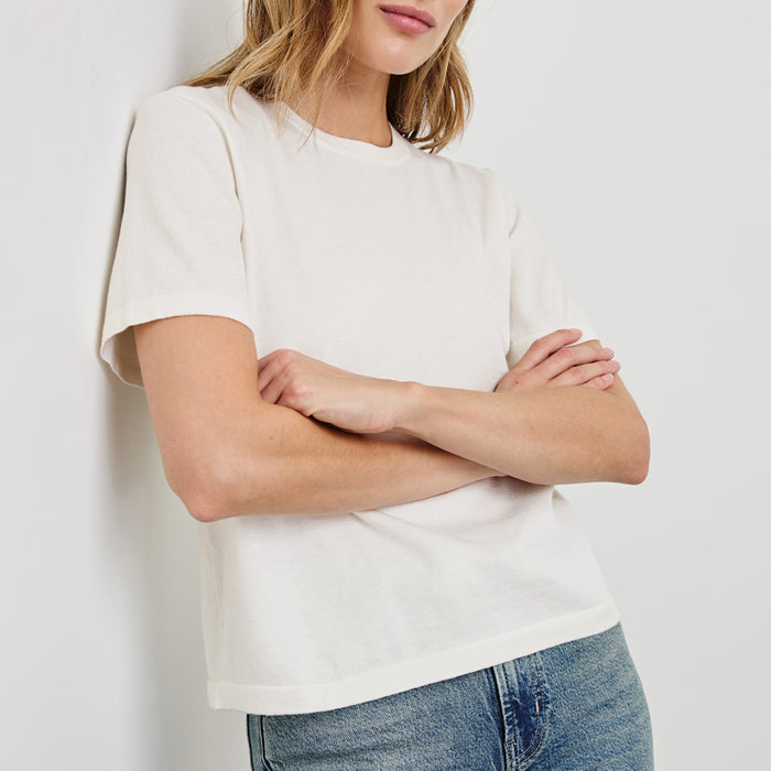 Rails White Cotton Cashmere T-Shirt 