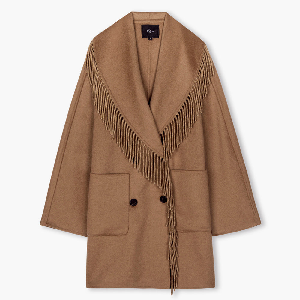 Rails Hugo Fringed Wool-Blend Coat - Camel - Womens