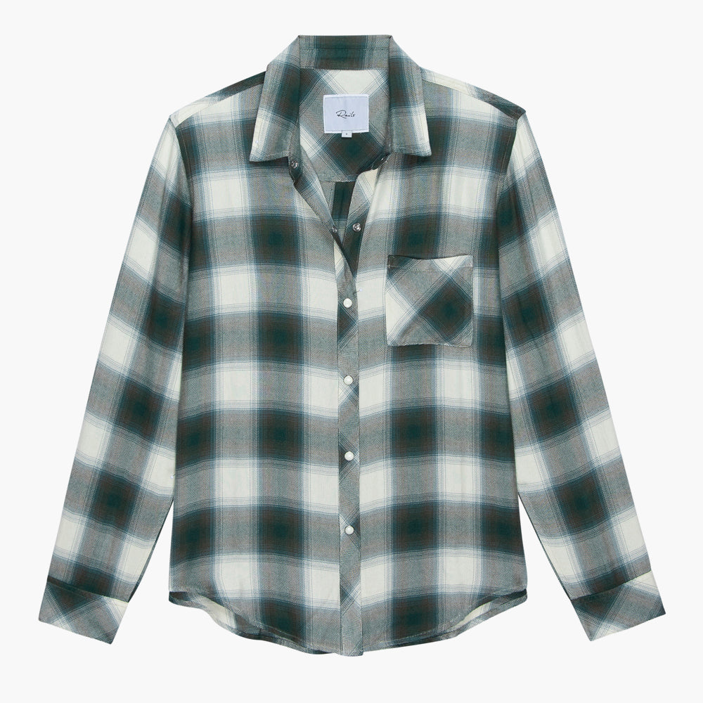 Rails Hunter Plaid Shirt - Ivory Olive Teal