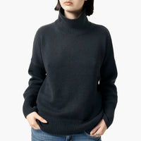 LISA YANG Heidi Ink Blue Cashmere Turtleneck Sweater