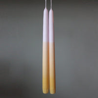 Yellow & Pink Dip Dye Tapered Candles 23cm - Set of Two