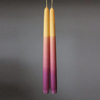 Cerise Dip Dye Tapered Candles 23cm - Set of Two