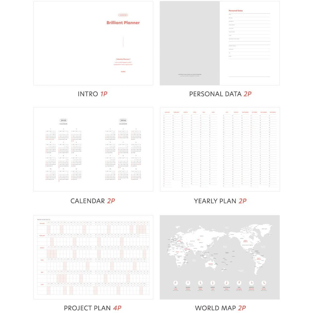 2025 Brilliant Dated Weekly Planner