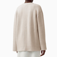 LISA YANG Kellie Oversized Organic Cashmere Cardigan in Sand