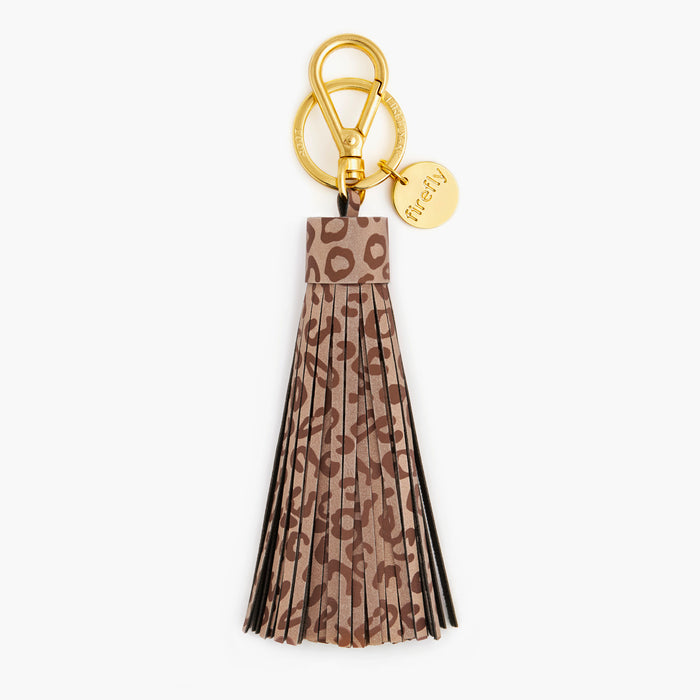 FIREFLY Leopard Tassel Reflector Bag Charm