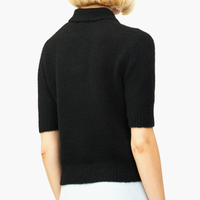 LISA YANG Masy Black Cashmere/Silk Knit Polo Shirt