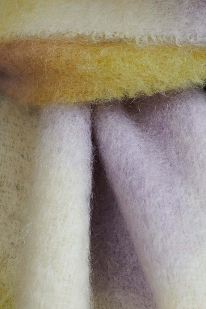 Tie-Dye Mohair and Wool-Blend Scarf - Cream + Lilac