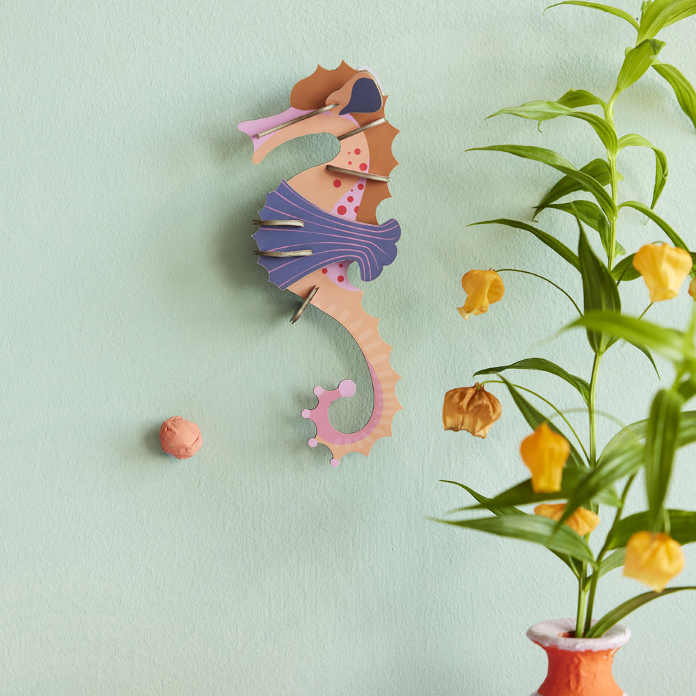 Studio Roof Pink Seahorse Wall Decoration