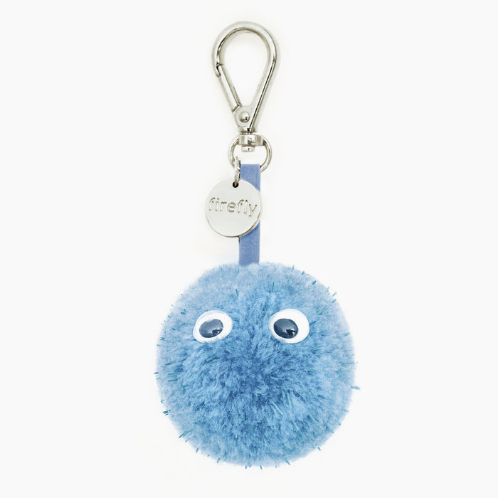 FIREFLY Baby Blue Reflective Pom Pom Bag Charm with Eyes
