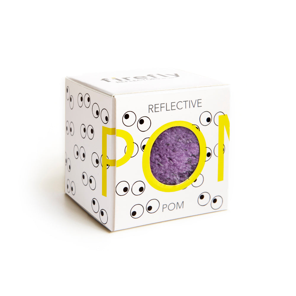 Reflective Pom Pom with Eyes - Lilac