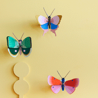 Studio Roof Gold Rim Butterfly Paper Wall Decoration