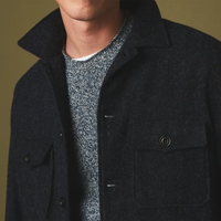 HARTFORD Navy Recycled Wool Jacket / Overshirt