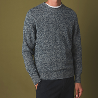 HARTFORD Indigo Marl Shetland Wool Crew Neck Sweater