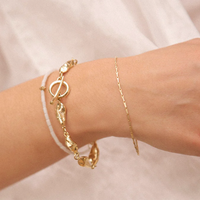 BY1OAK 'Low Tide' White Shell Bracelet with Gold Charm